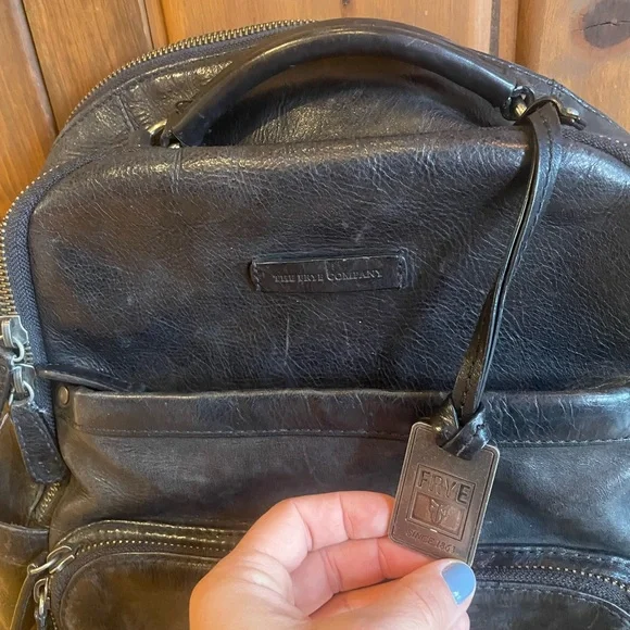 Frye Black Leather Backpack - Picture 2 of 6